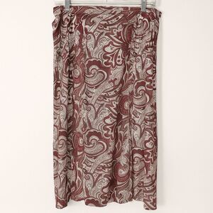 Andrea Vicarro Silk Skirt‎ Womens 12 Vintage Y2K Purple Cream Pink Paisley Boho